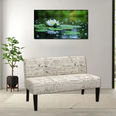 Hivvago Modern Armless Loveseat Sofa With Solid Wooden Legs For Living Room In White