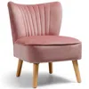 Hivvago Modern Armless Velvet Accent Chair With Wood Legs-pink