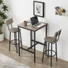 Hivvago Modern Bar Table Set With 2 Bar Stools In Neutral