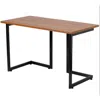 Hivvago Modern Black Metal Frame Computer Desk With Cherry Wood Finish Top In Brown