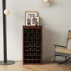 Hivvago Modern Brown Walnut Wine Bar Cabinet In Brown