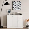 Hivvago Modern Buffet Sideboard With 2 Pull-out Drawers And Adjustable Shelf For Kitchen-white