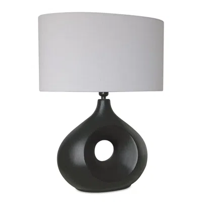 Hivvago Modern Ceramic Table Lamp 22.5"h In Black