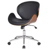 Hivvago Brown Black And Silver Adjustable Height Swivel Rolling Office Chair In Black