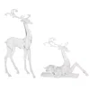 Hivvago Modern Clear Acrylic Holiday Deer Figurine (set Of 2)