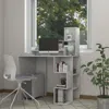 Hivvago Modern Computer Desk With Storage Bookshelf And Hutch For Home Office-white