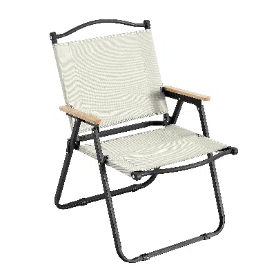 Hivvago Modern Contemporary Foldable Outdoor Chair For Backyard Camping In - Beige In Black