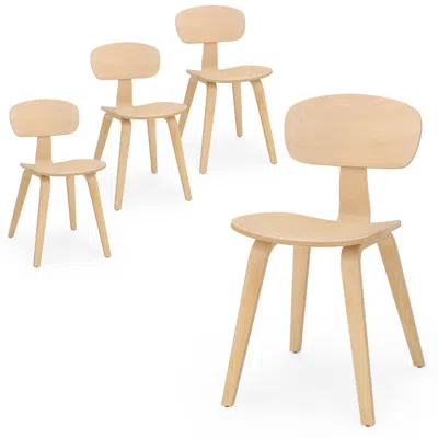 Hivvago Modern Dining Chair Set Of 4 With Wide Seat