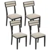 Hivvago Modern Dining Chairs Set Of 4 With Tilt Backrest For Dining Room-black In Neutral