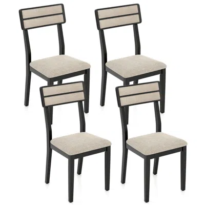 Hivvago Modern Dining Chairs Set Of 4 With Tilt Backrest For Dining Room-black In Neutral
