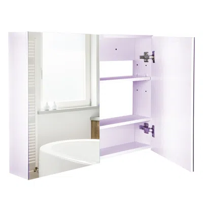 Hivvago Modern Double Door Bathroom Mirror Cabinet Wall-mount Storage