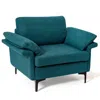 Hivvago Modern Fabric Accent Armchair With Original Distributed Spring And Armrest Cushions In Brown