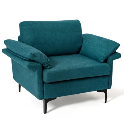 Hivvago Modern Fabric Accent Armchair With Original Distributed Spring And Armrest Cushions In Brown