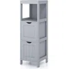 Hivvago Modern Farmhouse 2-drawer Bathroom Floor Cabinet With Shelf In Grey Wood Finish In Gray