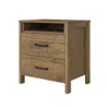 Hivvago Modern Farmhouse 2-drawer Nightstand Bedside Table In Brown Oak Wood Finish In Brown