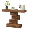 Hivvago Modern Farmhouse 42-inch Console Accent Sofa Table In Rustic Brown Wood Finish In Brown
