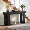 Hivvago Modern Farmhouse 63-inch Narrow Entryway Console Sofa Table In Black Wood Finish In Black