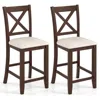 Hivvago Modern Farmhouse Counter Height Stools With Footrest And Cushion-walnut