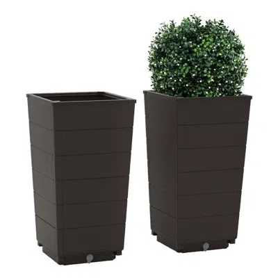 Hivvago Modern Flower Planter For Front Porch And Lobby In Black