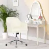 Hivvago Modern Fluffy Faux Fur Vanity Office Chair For Teens Girls-beige