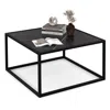 Hivvago Modern Glass Square Coffee Table With Metal Frame For Living Room