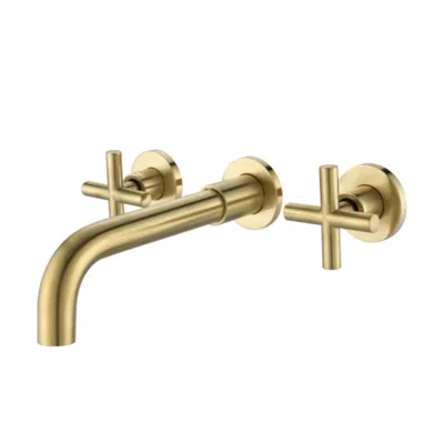 Hivvago Modern Gold Wall Mounted Bathroom Sink Faucet