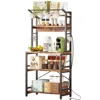 Hivvago Modern Heavy Duty Baker's Rack Kitchen Living Room Office Shelving Unit In Gray