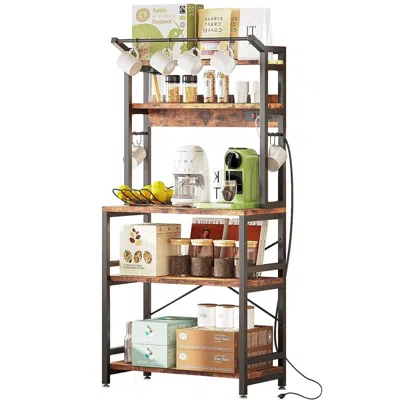 Hivvago Modern Heavy Duty Baker's Rack Kitchen Living Room Office Shelving Unit In Gray
