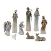 Hivvago Modern Holiday Nativity Figurines (set Of 9) In Multi