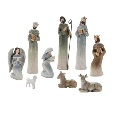 Hivvago Modern Holiday Nativity Figurines (set Of 9) In Multi