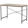 Hivvago Modern Home Office Computer Desk Table With Black Metal Frame Wood Top In Oak In Neutral