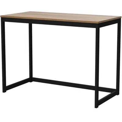 Hivvago Modern Home Office Laptop Computer Desk Table With Black Metal Frame Wood Top