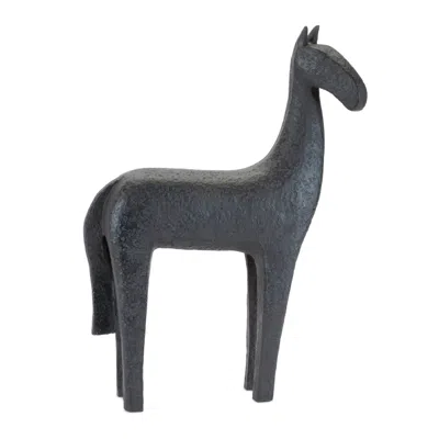 Hivvago Modern Horse Statue (set Of 2) In Gray