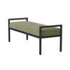 Hivvago Modern Industrial Bed Bench With Black Metal Frame And Sage Green Velvet Cushion In Green