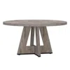 Hivvago Modern Kitchen 4-person Circular Dining Table In Grey Wood Finish In Brown