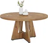Hivvago Modern Kitchen 4-person Circular Dining Table In Retro Brown Wood Finish In Brown