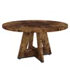 Hivvago Modern Kitchen 4-person Circular Dining Table In Rustic Brown Wood Finish In Brown