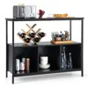 Hivvago Modern Kitchen Buffet Sideboard With 3 Compartments-black