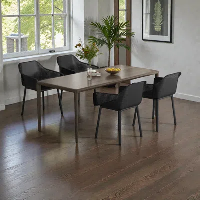 Hivvago Modern Kitchen Chairs Set Of 4 With Plastic Frame And Ventilated Back In Black