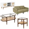 Hivvago Modern Living Room Furniture Set: Tv Stand + Sofa + Coffee Table + Side Table In Multi