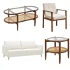 Hivvago Modern Living Room Set: Loveseat Armchair Side Table & Coffee Table