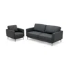 Hivvago Modern Loveseat With Comfy Backrest Cushions In Gray