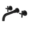 Hivvago Modern Matte Black Wall Mounted Bathroom Sink Faucet In Black