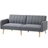 Hivvago Modern Mid-century Light Gray Linen-touch Polyester Futon Sleeper Sofa Bed