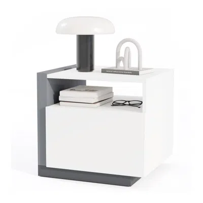 Hivvago Modern Minimalist Nightstand With Drawer For Bedroom