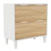 Hivvago Modern Natural/white Wood 2 Drawer Filing Cabinet Printer Stand In White