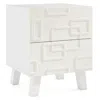 Hivvago Modern Nightstand Side Table With Drawers And 3d Geometric Patterns