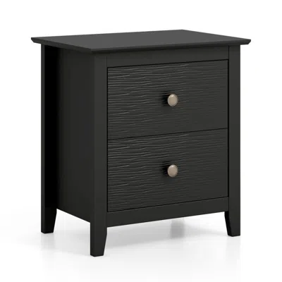 Hivvago Modern Nightstand With 2 Drawers For Small Spaces-black
