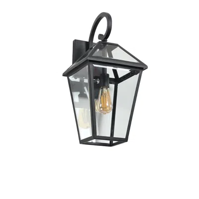 Hivvago Modern Outdoor Wall Lamp, Black Finish Exterior Light Fixture For Porch, Patio, Garden, Waterproof W