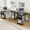 Hivvago Modern Reversible Computer Desk With Storage Pocket And Cpu Stand For Working Writing Gaming-dark Gr